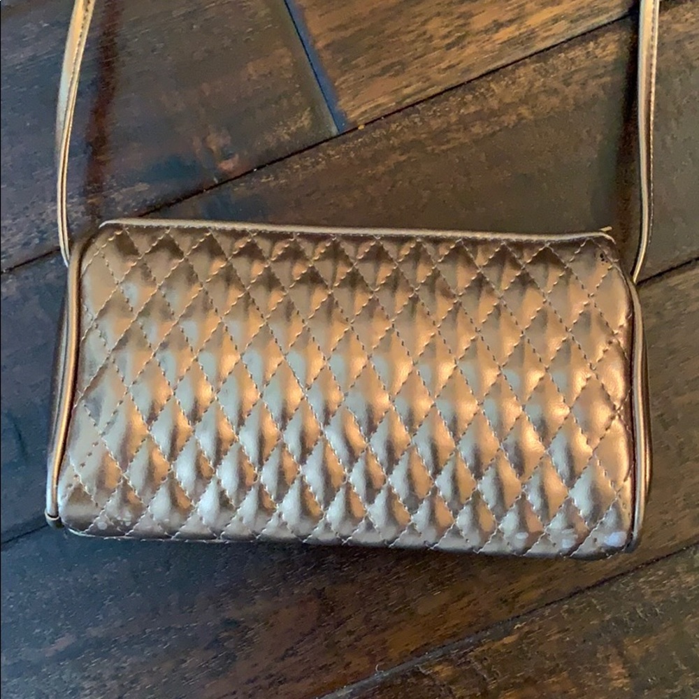 Magnum Fashions Inc Bronze Quilted Crossbody Bag